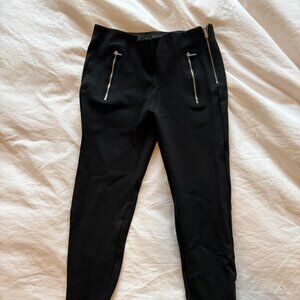 ZARA Trafaluc Black Zip Ankle Skinny Pants | Size M | Stretch Ponte